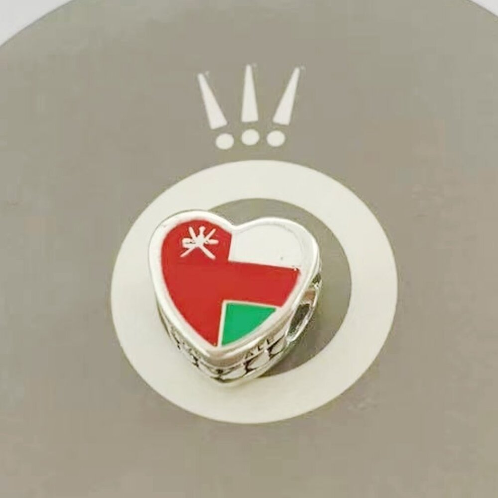 Pandora Oman Flag Exclusive Heart Charm Bead